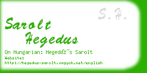 sarolt hegedus business card